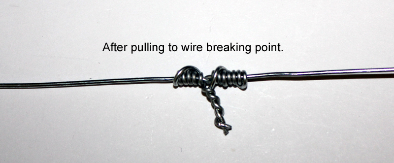 Tested splice pulled util after wire broke