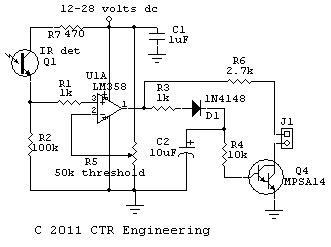 IR detector with release time delay 