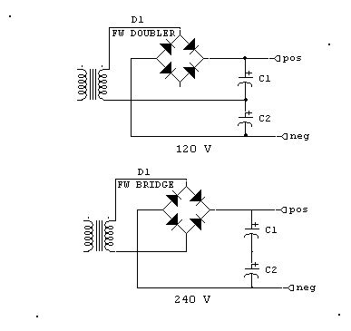 Dual voltage supply FW doubler and FW bridge combo